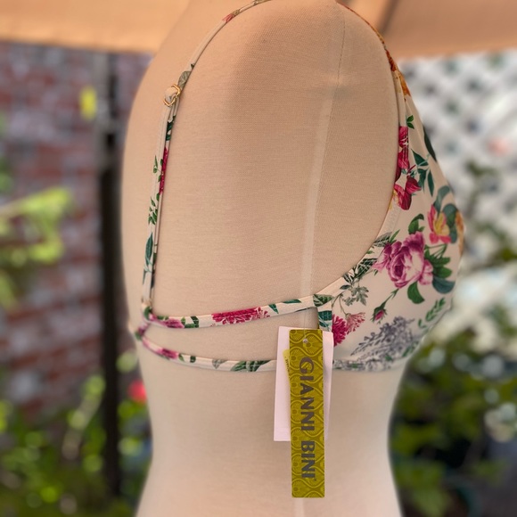 Gianni Bini Pretty Petals Halter bra NWT size Large - Picture 3 of 11